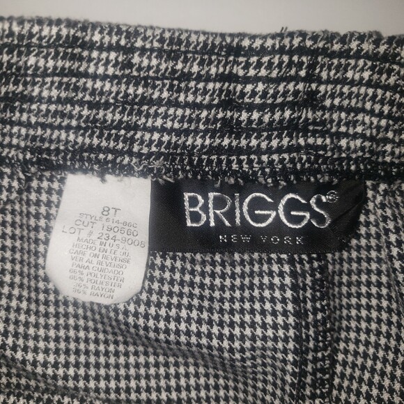 VINTAGE BRIGGS NEW YORK Black and White Houndstooth Pants Size 8T - Picture 3 of 5